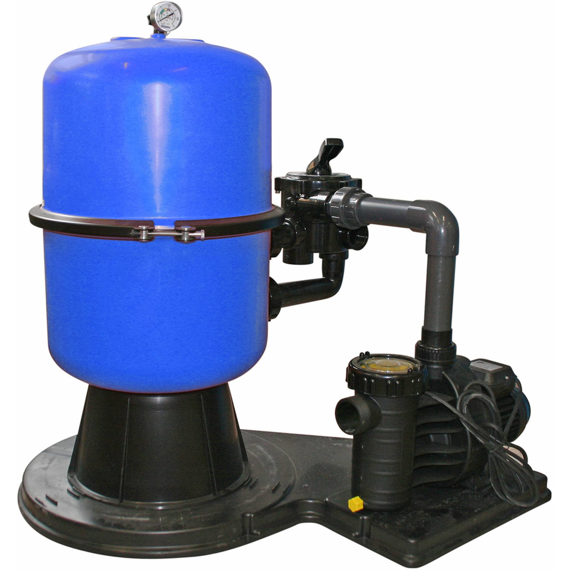 Filterkessel D 400 mm aus PP, hellblau  geteilt, inkl. Manometer